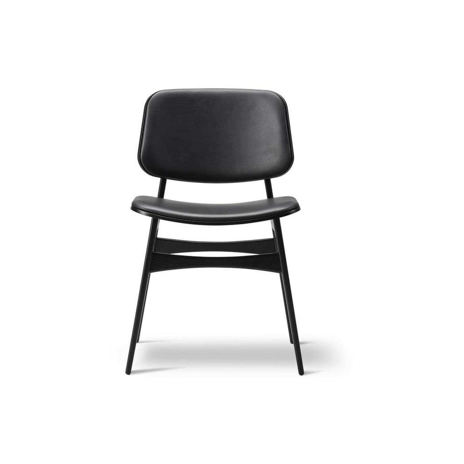 Fredericia SØBORG 3052 chair, black lacquered oak, black leather