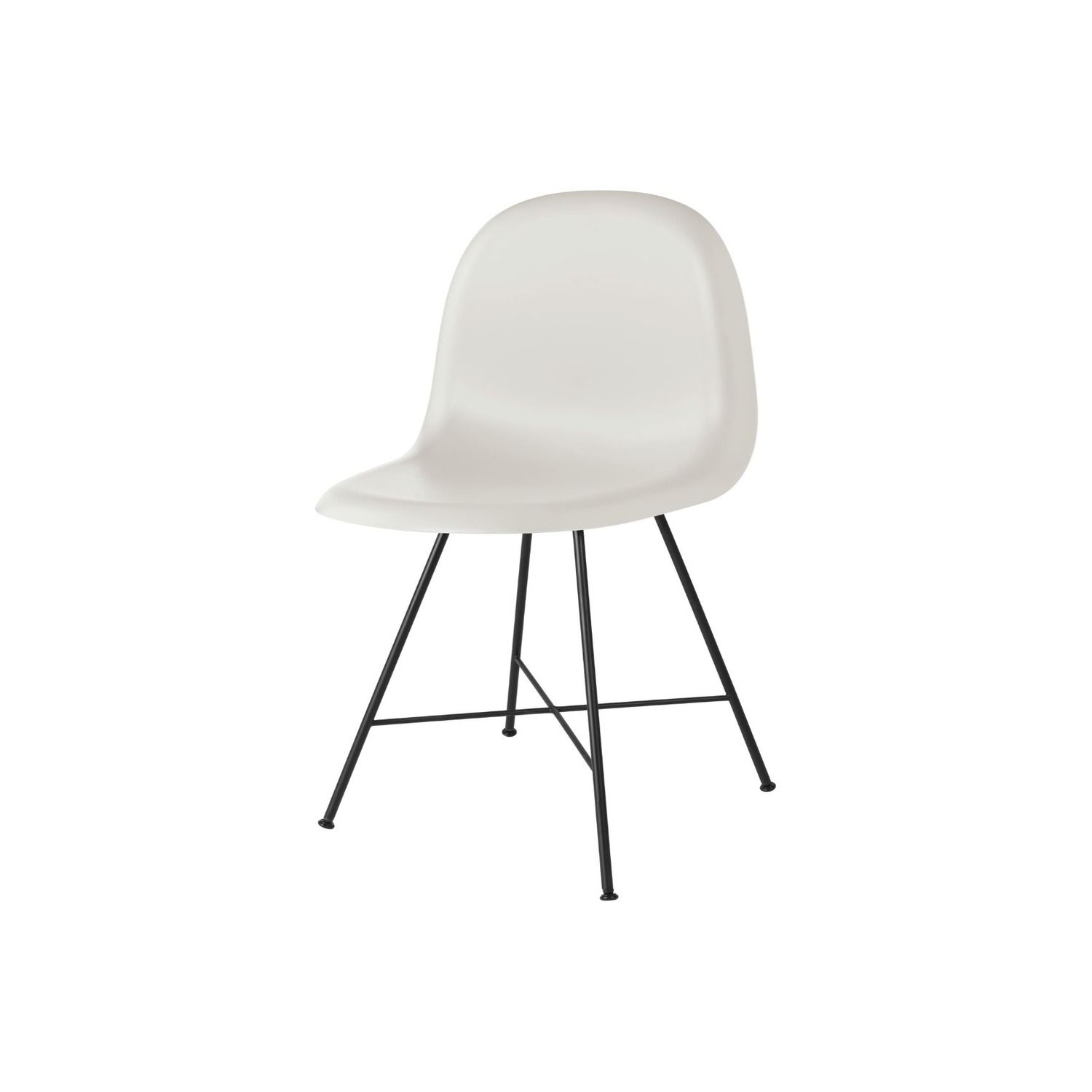 GUBI 3D chair, white plastic/black