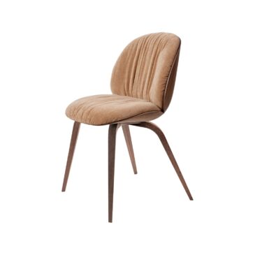 GUBI BEETLE SOFT chair, front upholstered, wood base