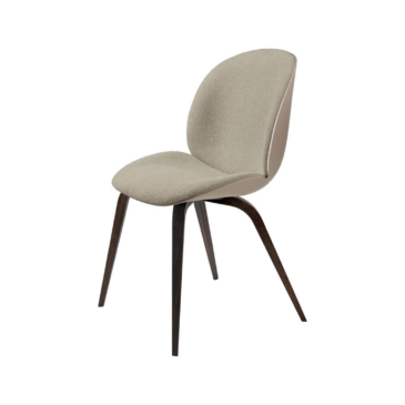 GUBI BEETLE chair, front upholstered, wood base
