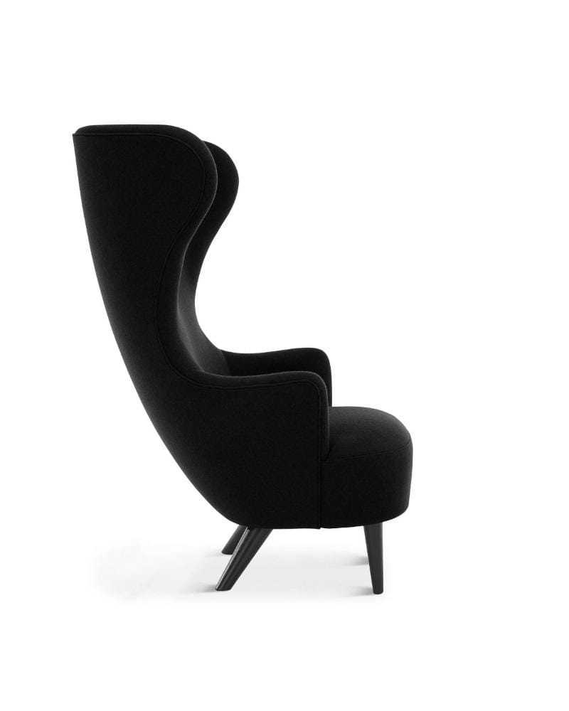 Tom Dixon WINGBACK -nojatuoli, Gentle-kangas musta/musta tammi - Image 2