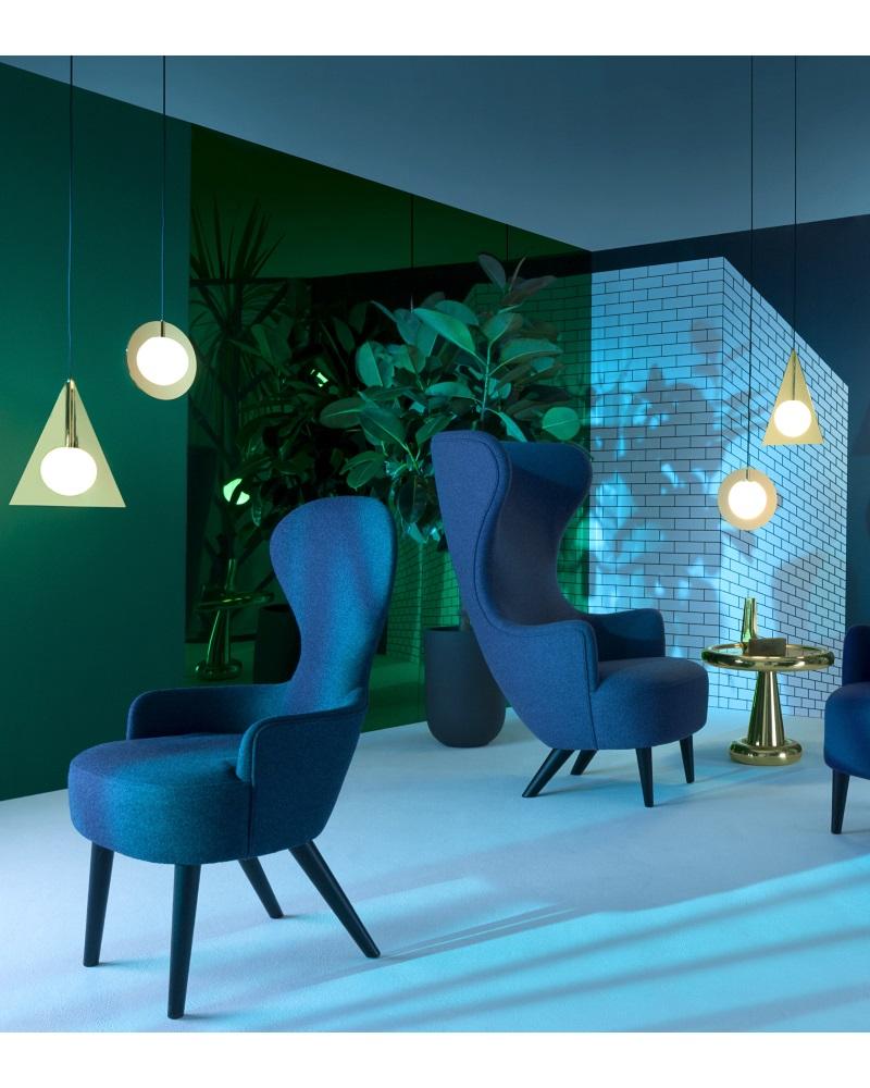 Tom Dixon WINGBACK -nojatuoli, Gentle-kangas musta/musta tammi - Image 5