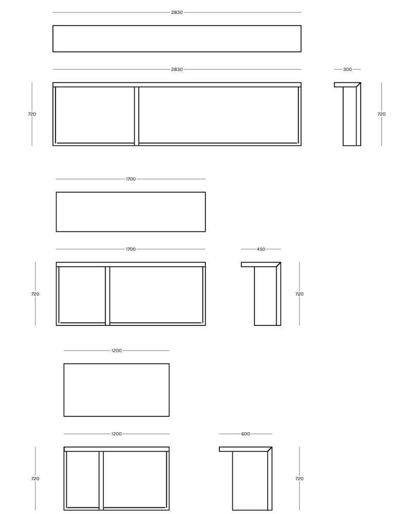 Zeus ATRIUM -konsolitaso, 120 cm, musta - Image 3