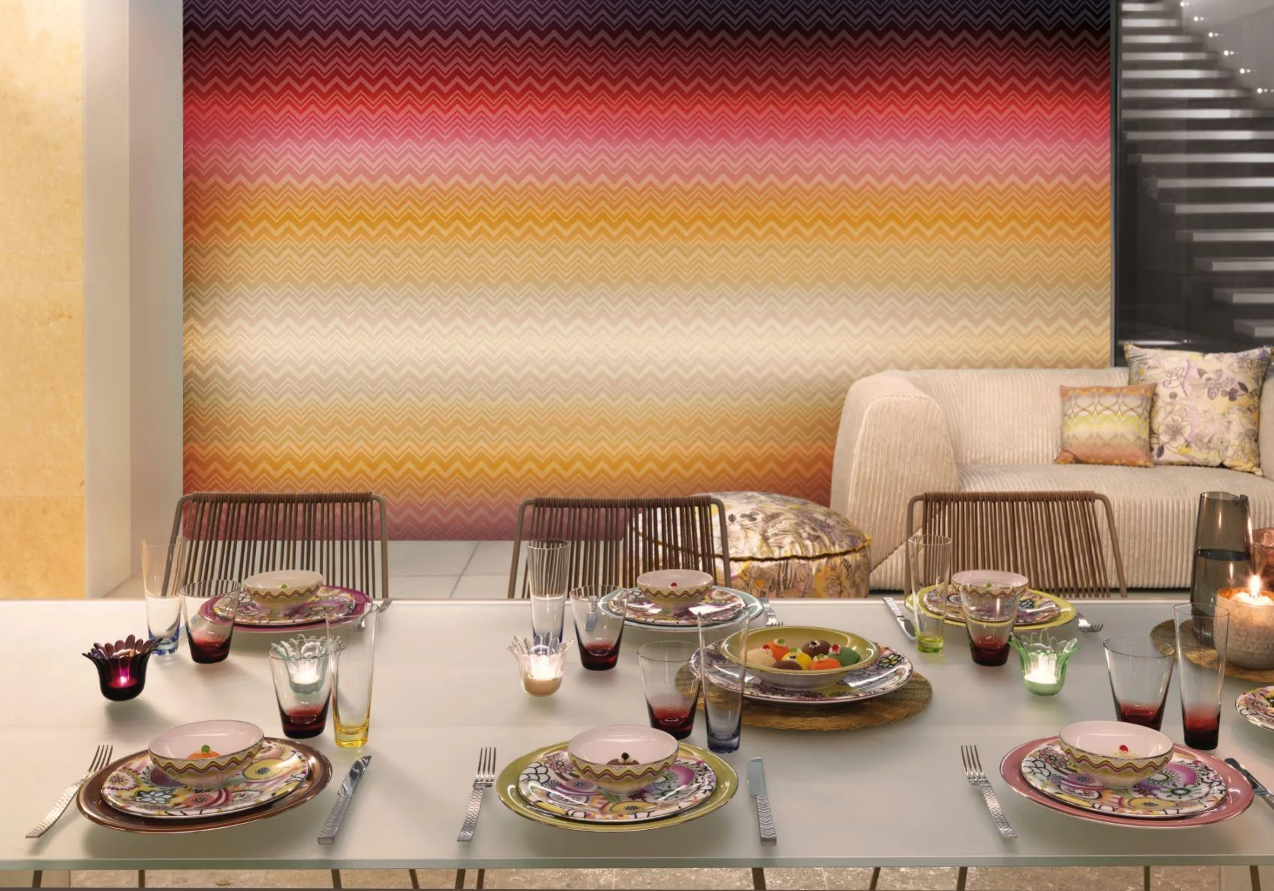 Missoni Home Zig Zag Sfumato paneeli - tapetti, keltainen/punainen - Image 2