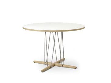 Carl Hansen E020 EMBRACE -ruokapöytä, Ø110cm, valkoöljytty tammi/valkoinen